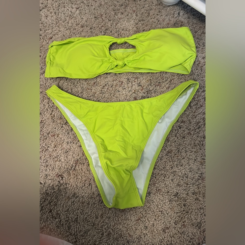 SHEIN Neon Green Cutout Bikini Set